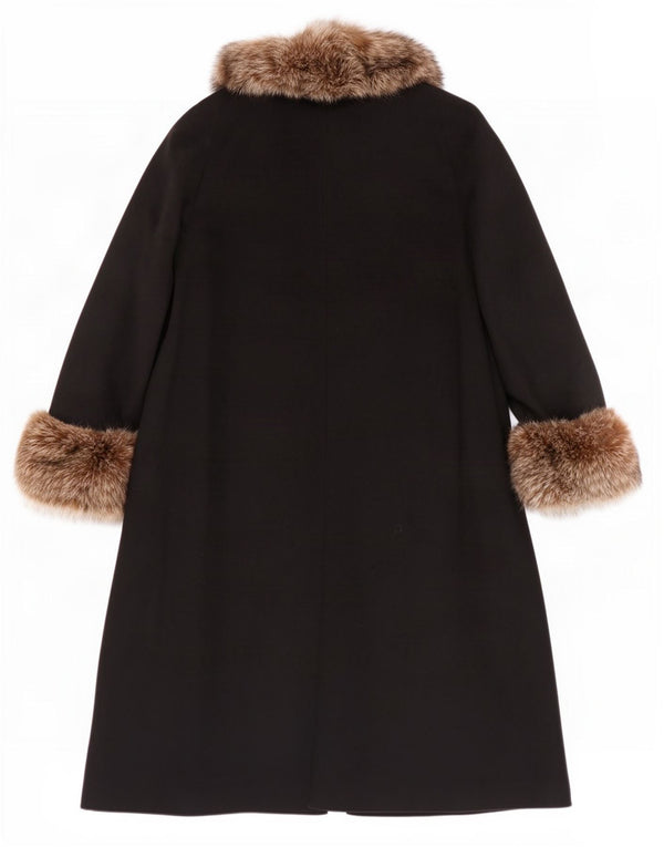 Steinbock Dame Oversized Overfrakke UK 16 Large Black Virgin Wool