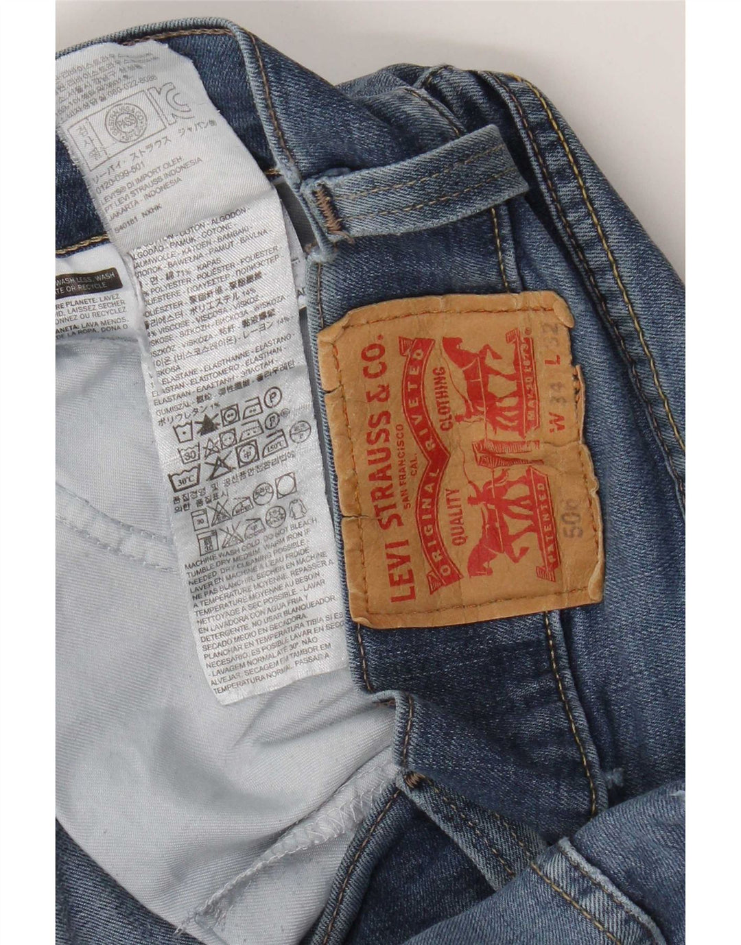 Levi's Herre 506 Straight Jeans W34 L32 Blå Bomuld