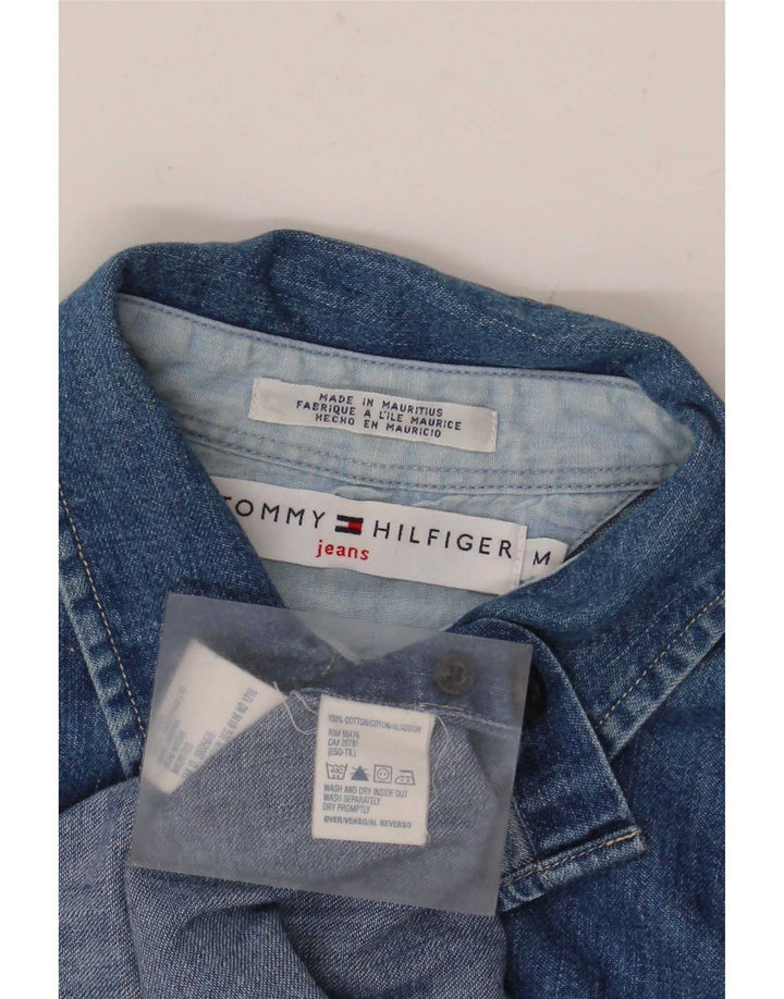 Tommy Hilfiger Dame Denim Shirt UK 12 Medium Blue Cotton
