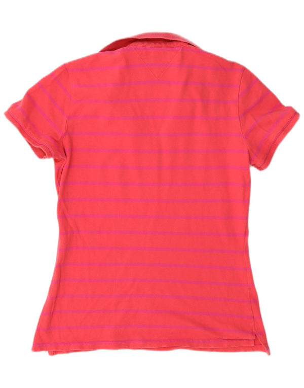 Tommy Hilfiger Dame Regular Fit Polo Shirt UK 14 Medium Rød Stribet