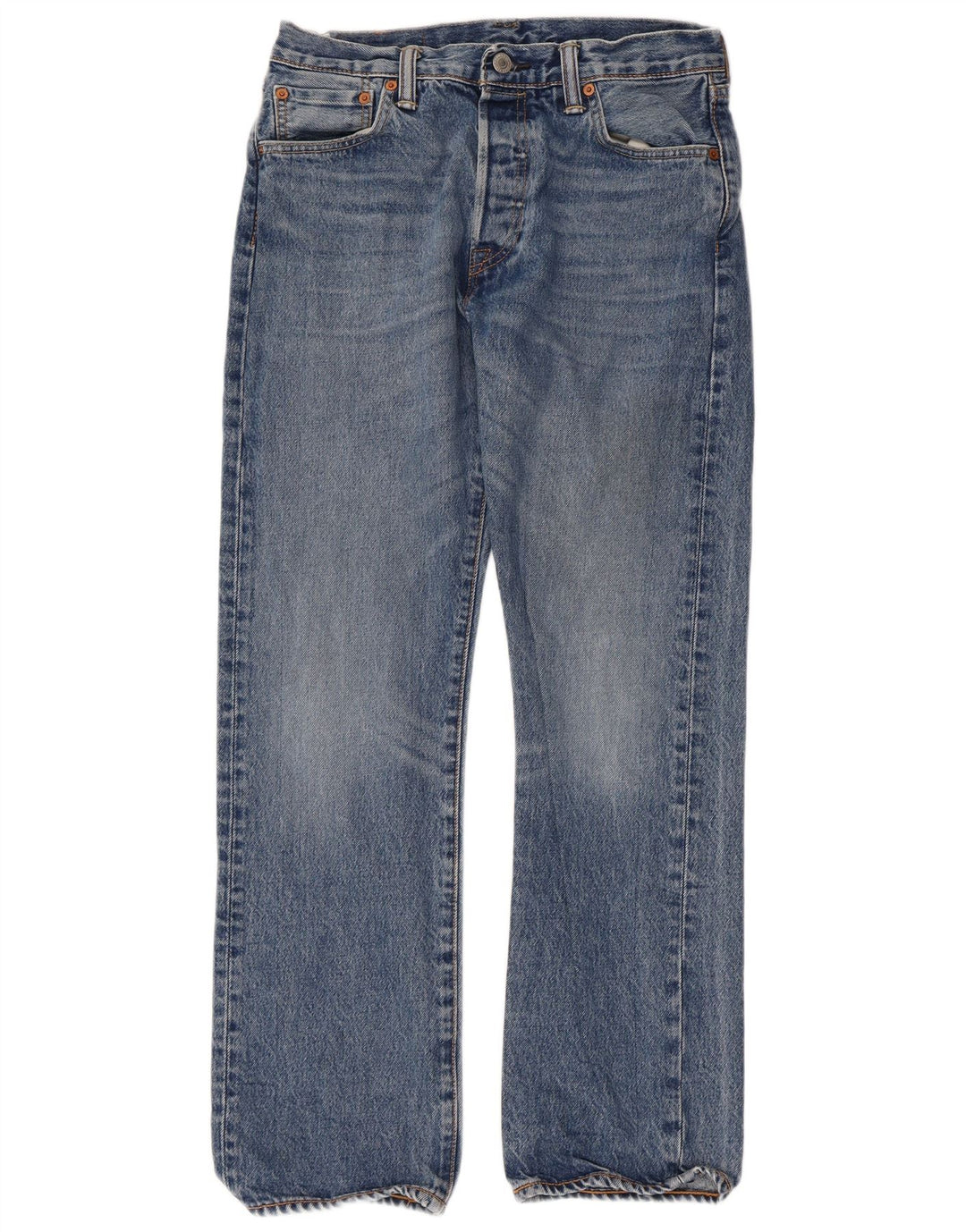LEVI'S Herre 501 Straight Jeans W30 L30 Blå Bomuld