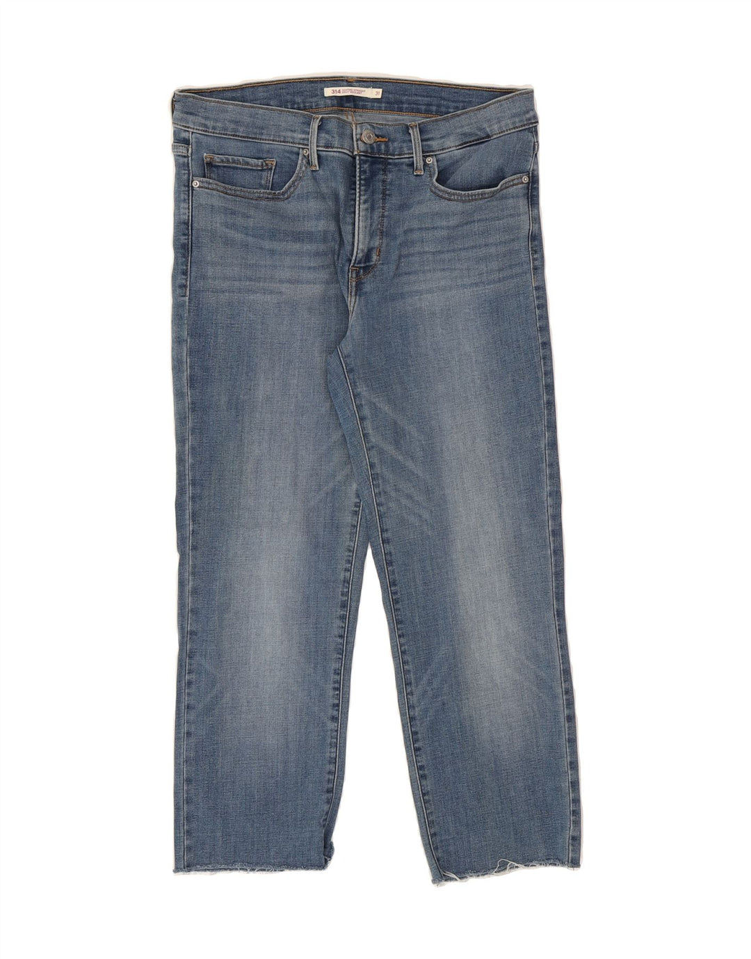 LEVI'S Womens 314 Crop Straight Jeans W31 L25 Blue Cotton Vintage Levi's and Second-Hand Levi's from Messina Hembry 