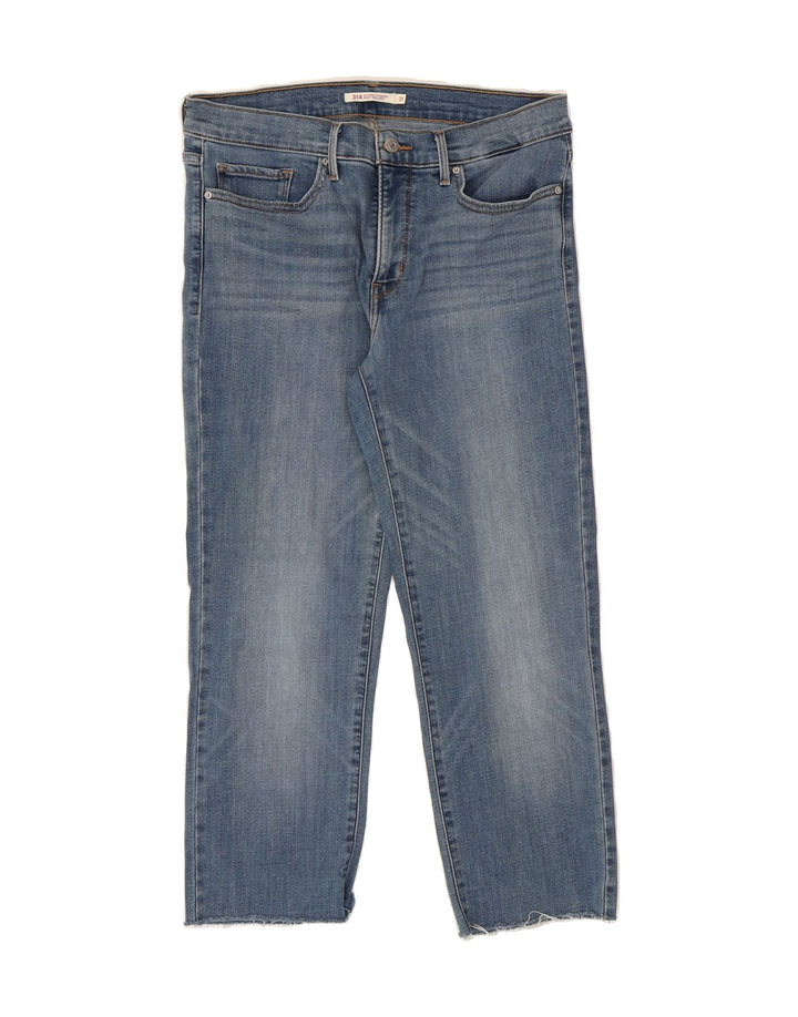 LEVI'S Womens 314 Crop Straight Jeans W31 L25 Blue Cotton Vintage Levi's and Second-Hand Levi's from Messina Hembry 