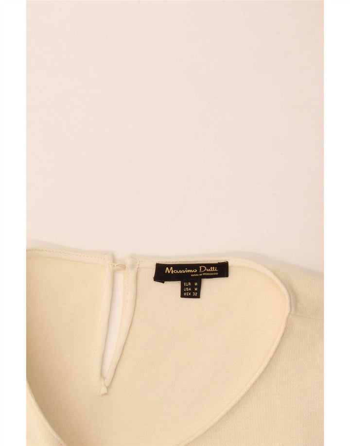 Massimo Dutti Dame Bluse Top UK 12 Medium Off White
