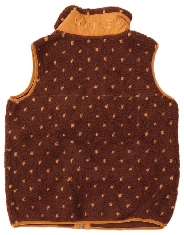 Joules Dame Fleece Gilet UK 12 Medium Brown Plettet Polyester