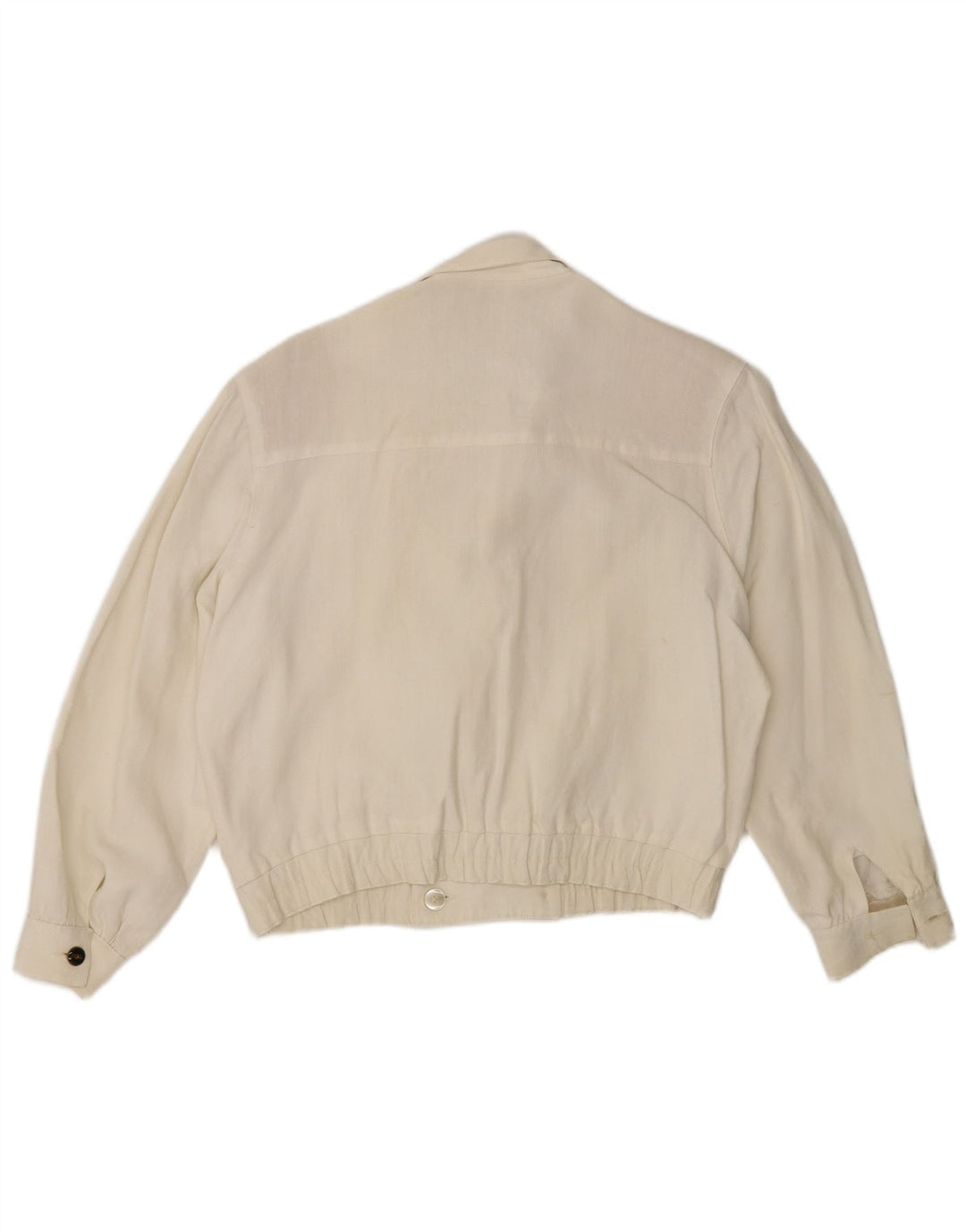 Vintage dobbeltradet blazerjakke til kvinder EU 38 Medium Off White