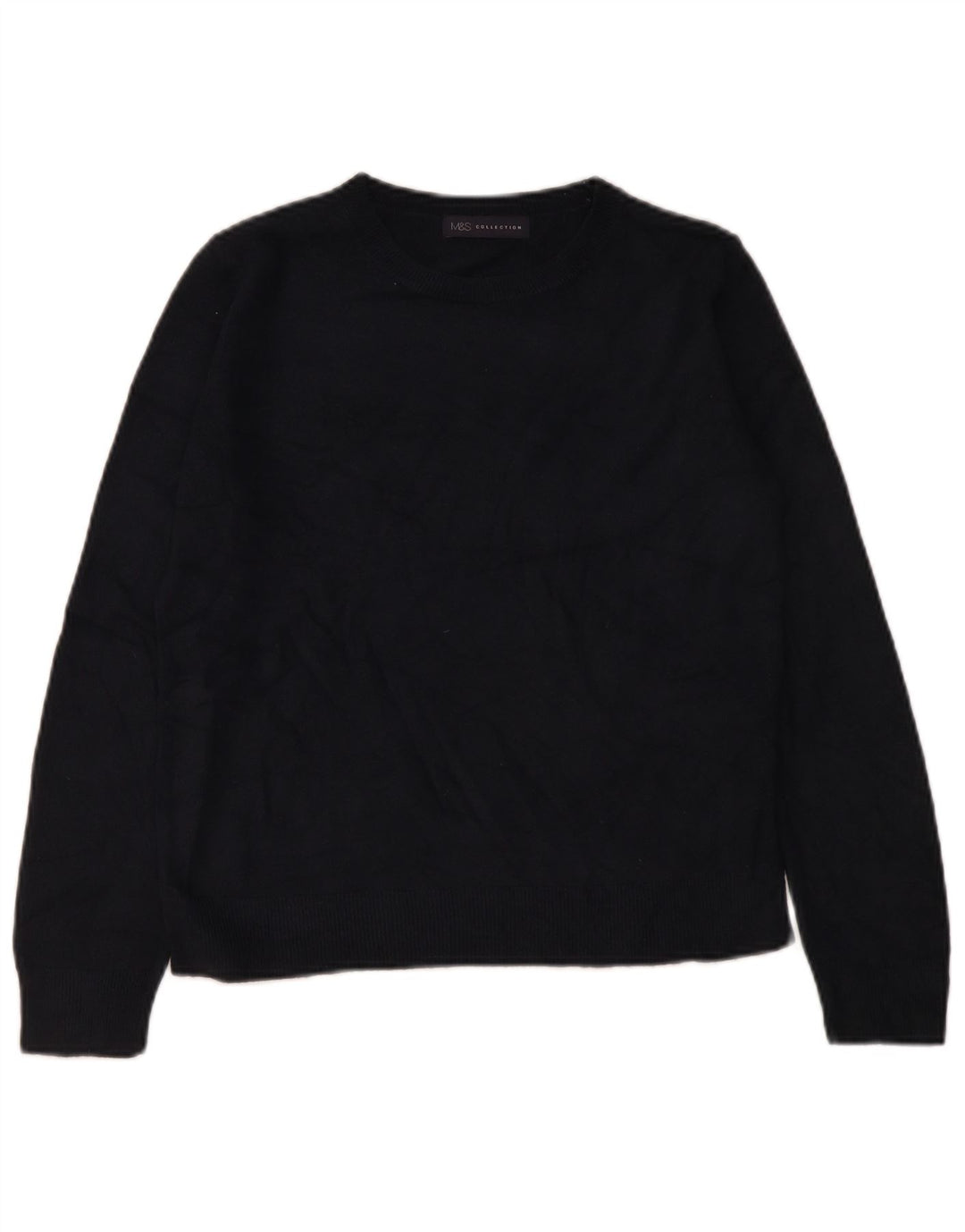 Marks & Spencer Dame Boat Neck Jumper Sweater UK 12 Medium Navy Blue
