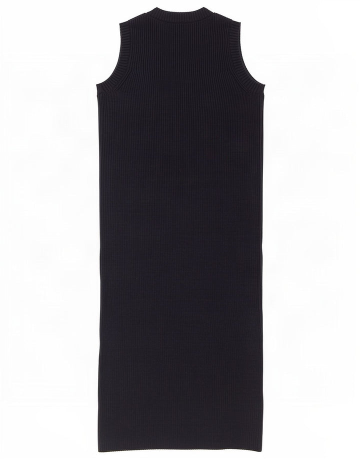 Zara Dame Sleeveless Jumper Dress UK 10 Small Navy Blue Polyester