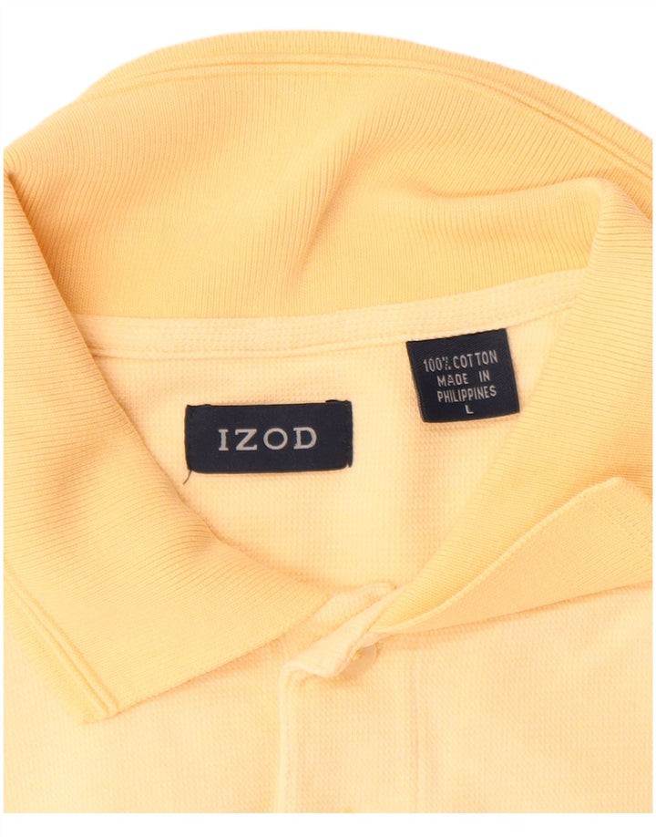 Izod Polo Shirt til mænd Stor gul bomuld