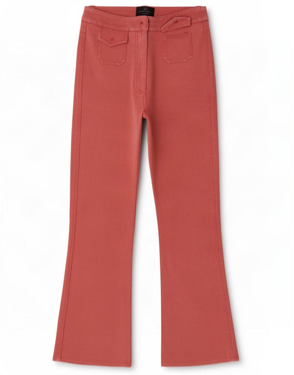 Elisabetta Franchi Womens Bootcut Casual Trousers IT 40 Small W24 L24 Pink