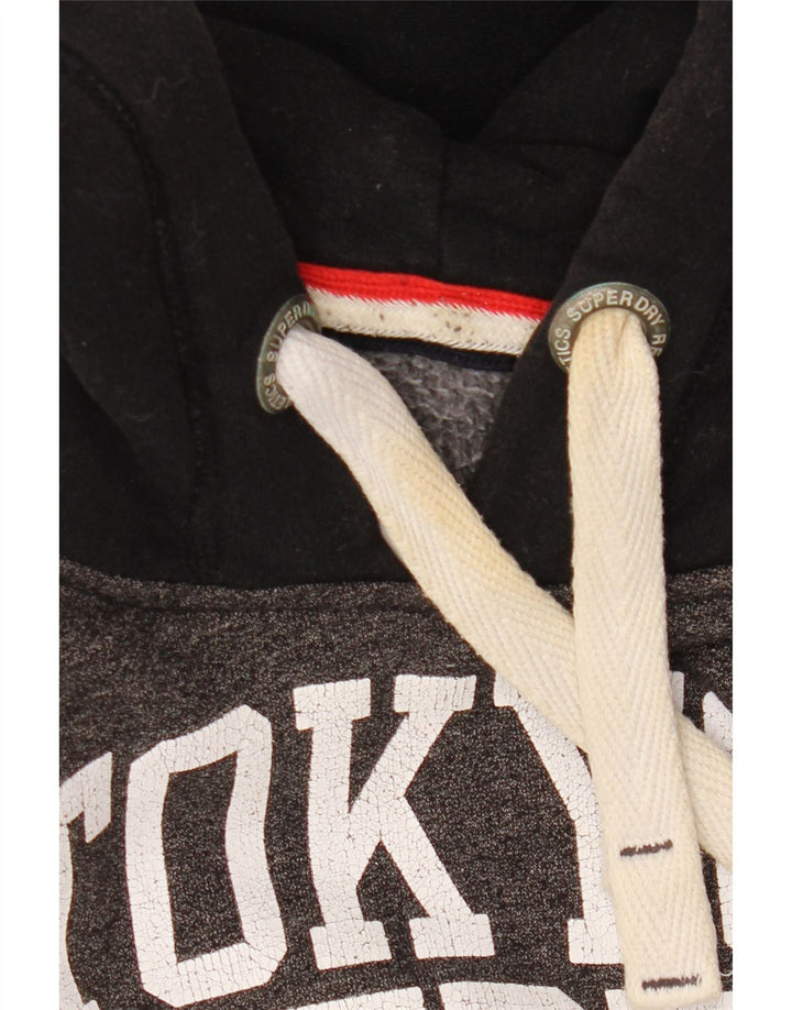 SUPERDRY Herre Track & Field Graphic Hoodie Jumper Large Grå Colourblock