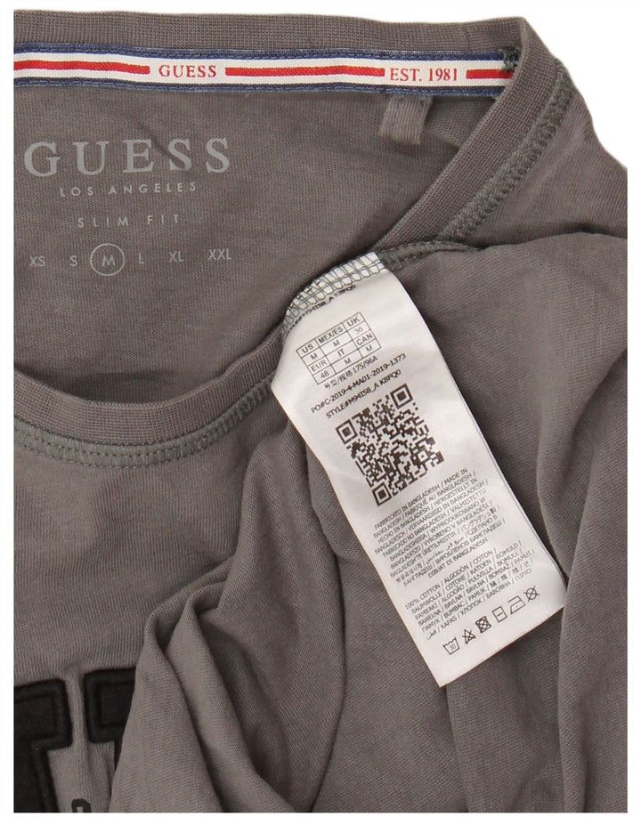 Guess Herre Slim Fit Grafisk T-shirt Top mellemgrå bomuld