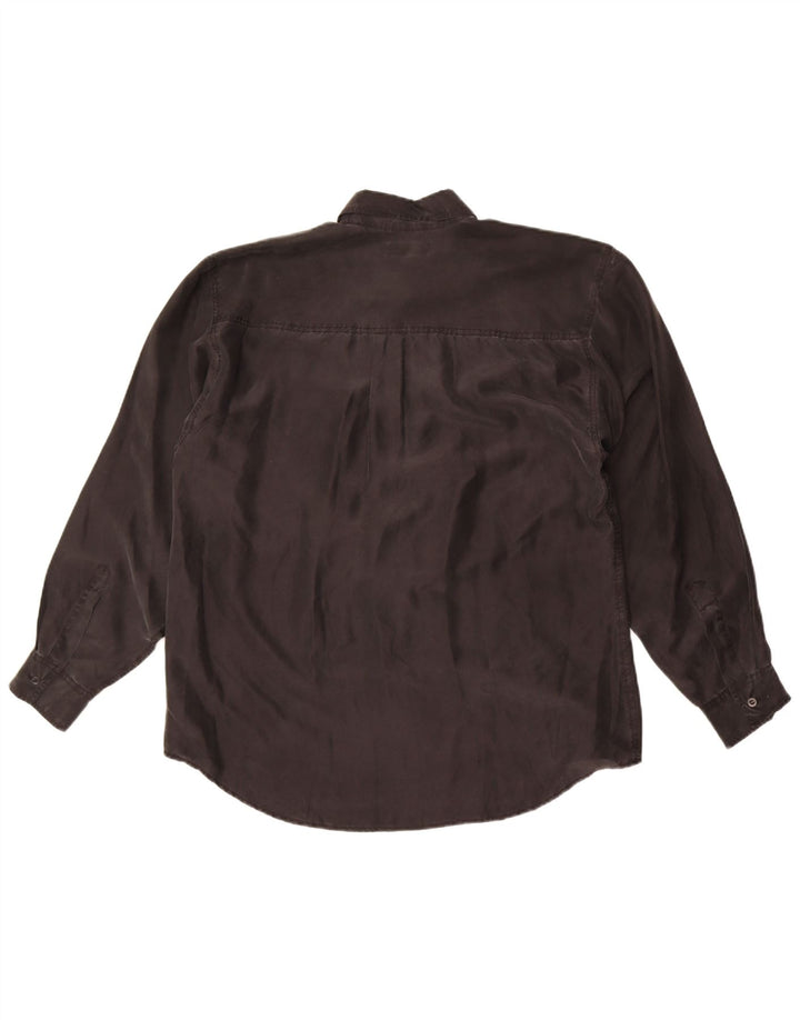 Vintage herreskjorte stor sort silke