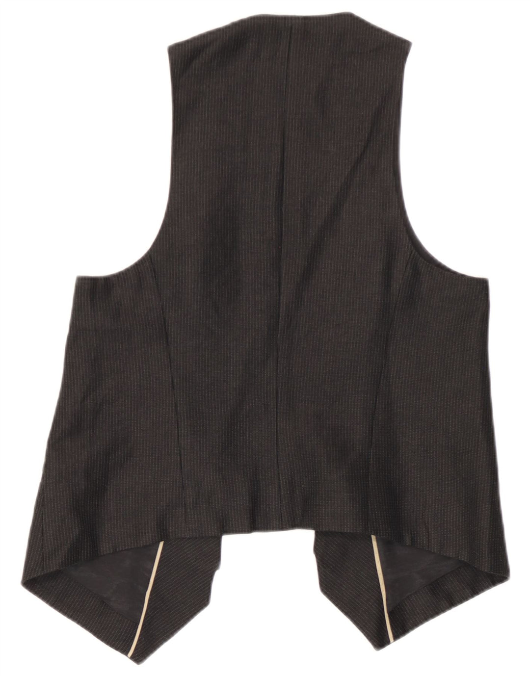 Massimo Dutti Dame ÅBEN vest EU 38 Medium Sort Bomuld