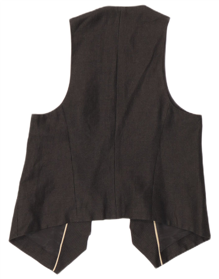 Massimo Dutti Dame ÅBEN vest EU 38 Medium Sort Bomuld