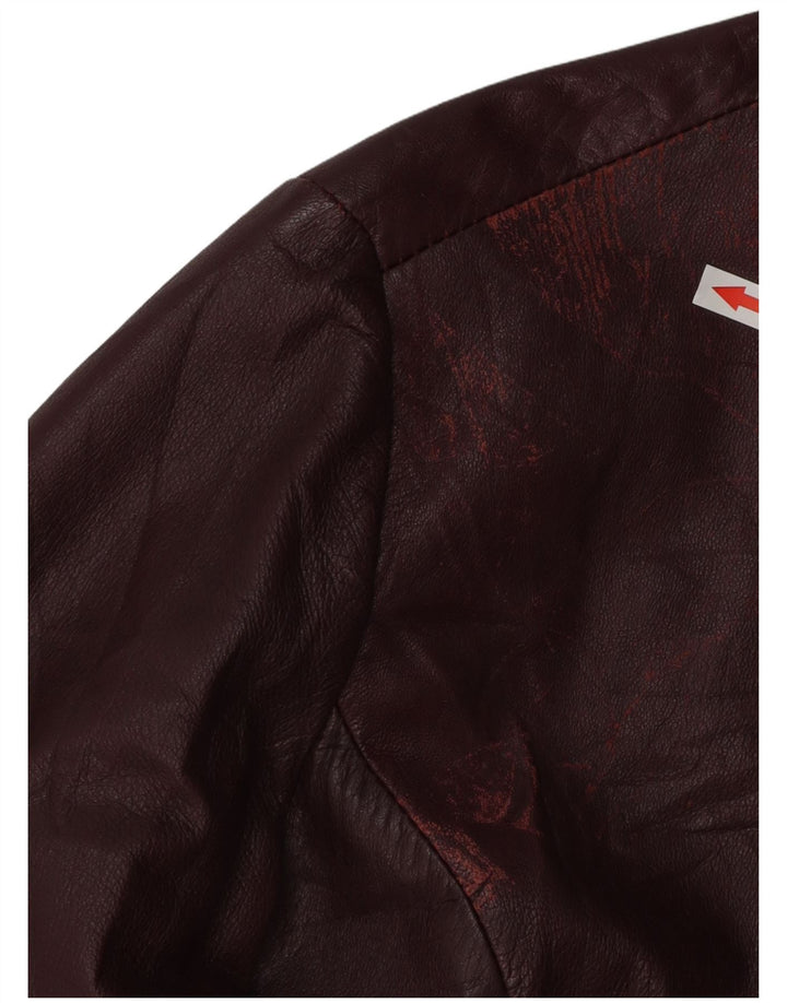 Vintage læderjakke til kvinder UK 18 XL Burgundy læder