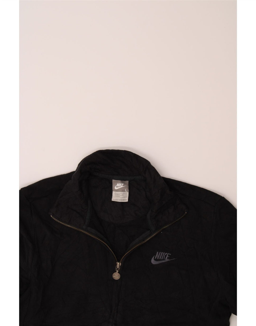 NIKE Womens Tracksuit Top Jacket UK 14/16 Large Black Cotton Vintage Nike and Second-Hand Nike from Messina Hembry 