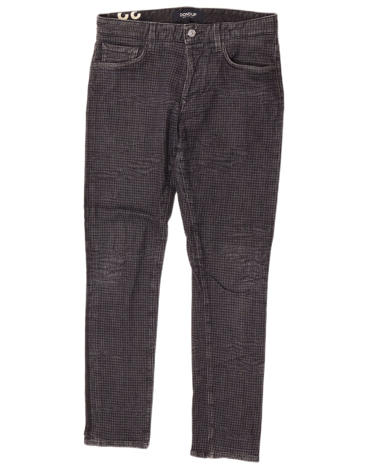 Dondup Herre Slim Jeans W32 L30 Grå Houndstooth Bomuld