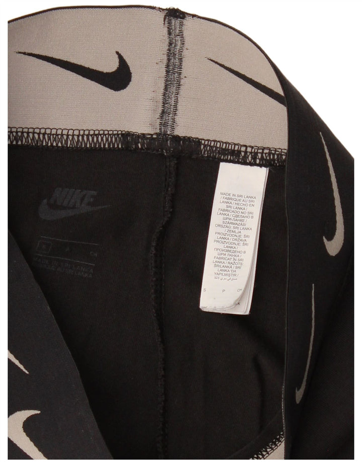 Nike Dame Grafiske Leggings UK 10 Small Black Bomuld