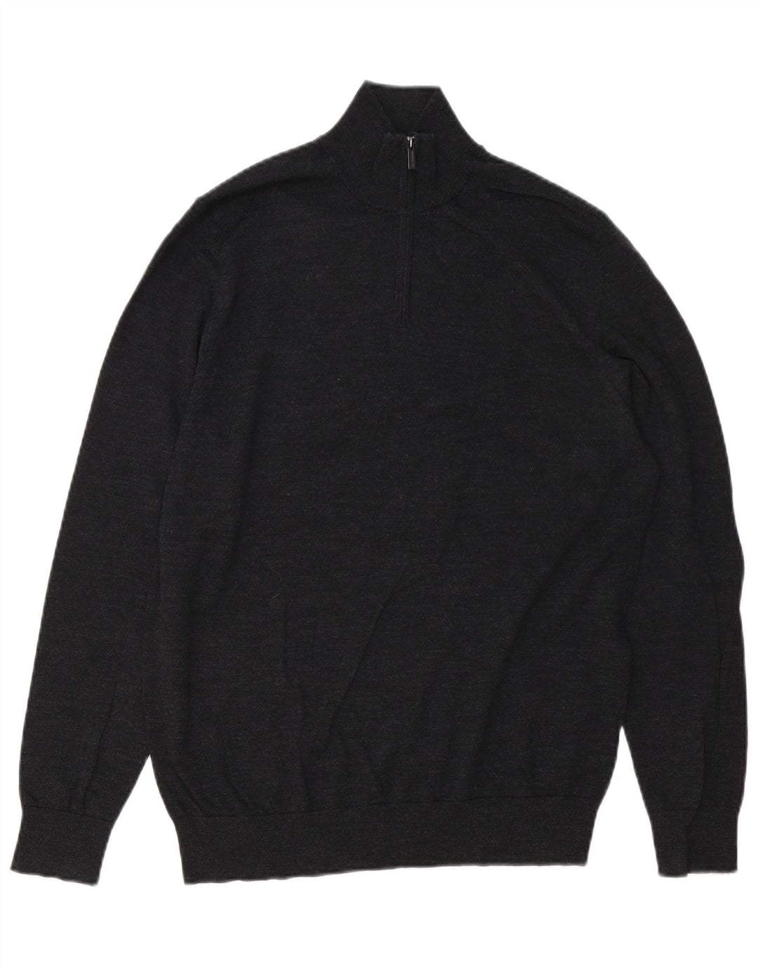 Marks & Spencer Herre Autograph Zip Neck Jumper Sweater Medium Grey