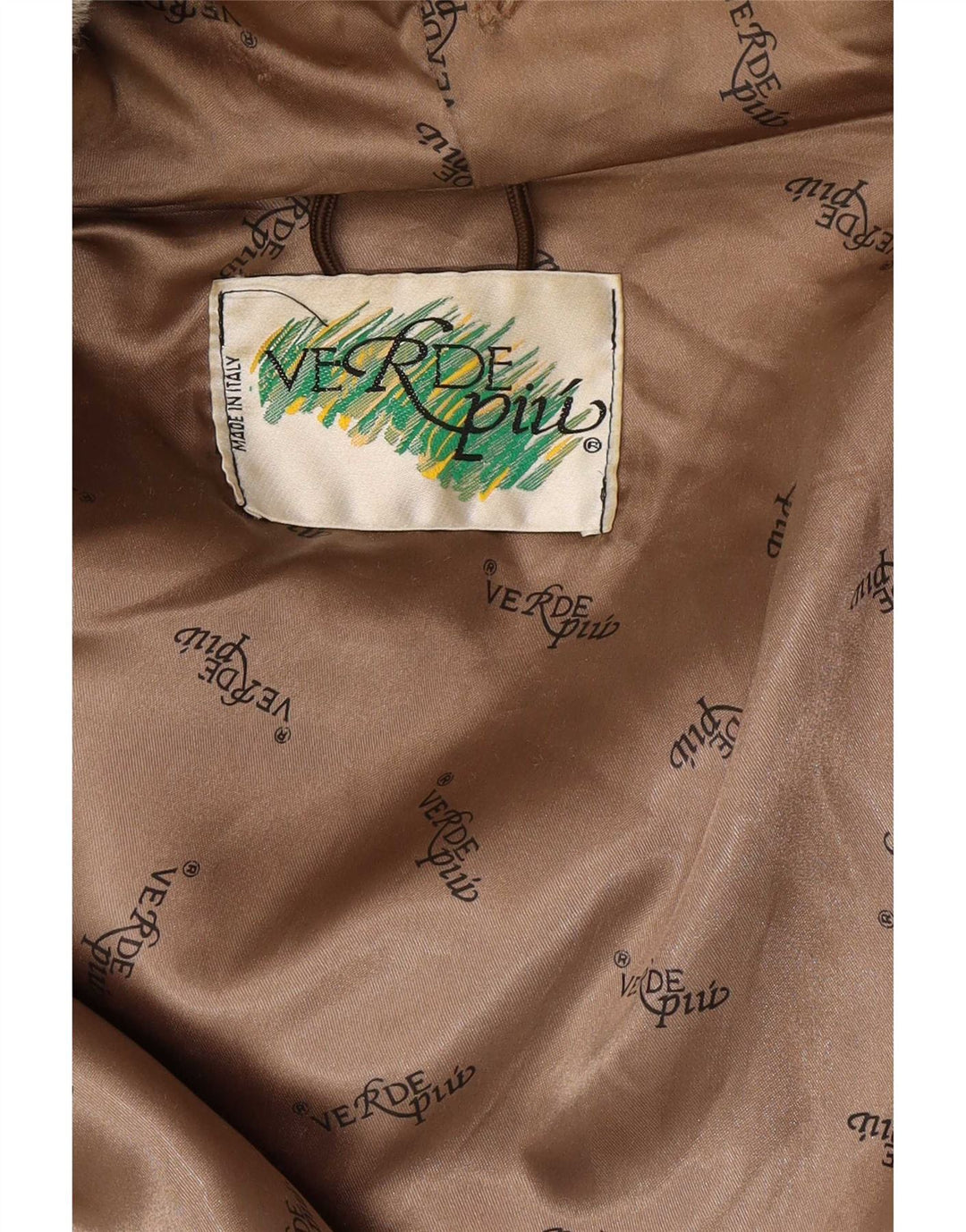 Verde Piu Dame Oversized Hætteovertræk IT 42 Medium Beige Geometrisk