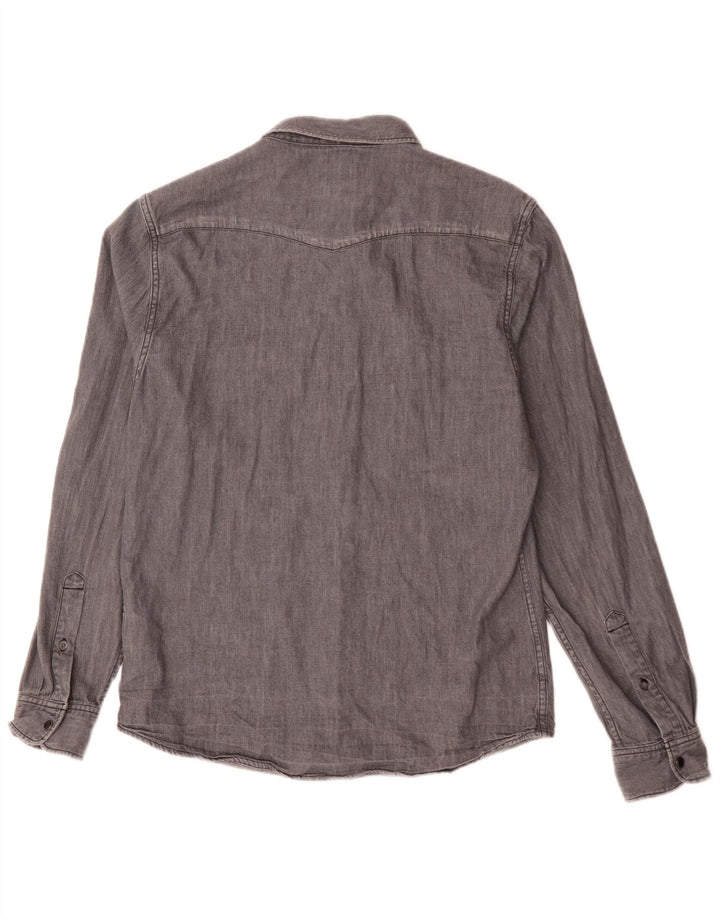 Lee Mens Slim Fit Denim Skjorte Stor Grå Bomuld