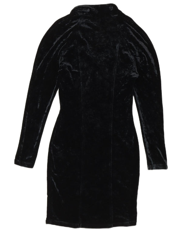 Nicowa Womens Velvet Bodycon Dress UK 10 Small Navy Blue Acetate