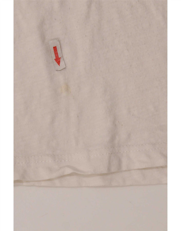 Tommy Hilfiger Herre grafisk T-shirt Top Medium Hvid Bomuld