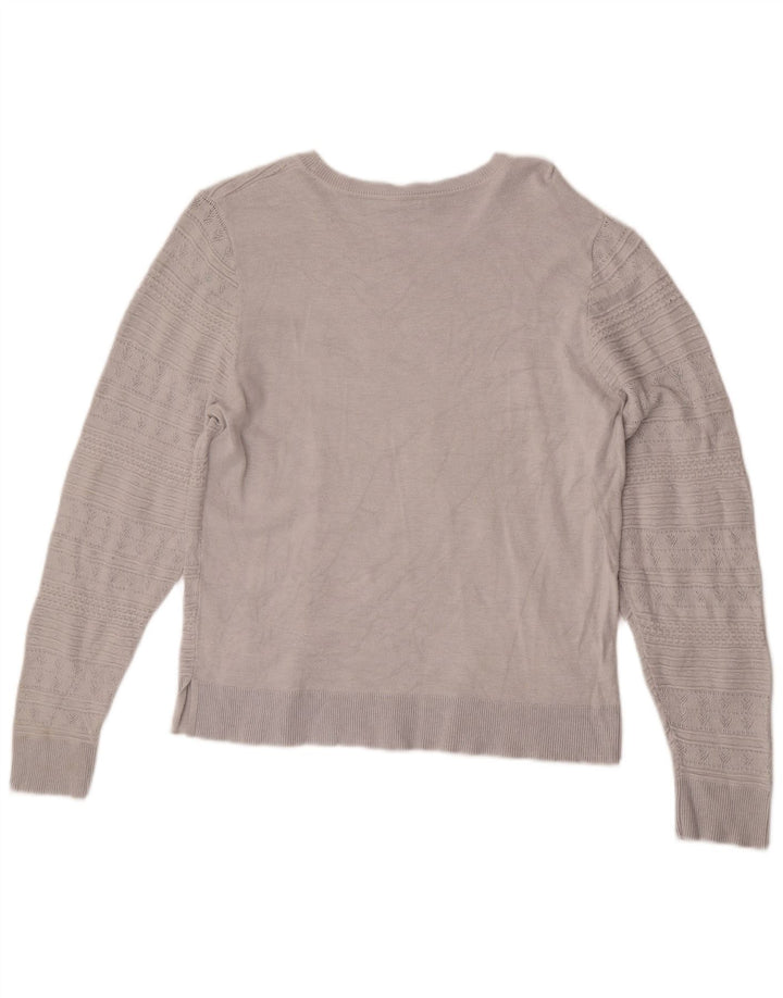 Oasis dame sweater med rund hals DK 16 Stor grå viskose