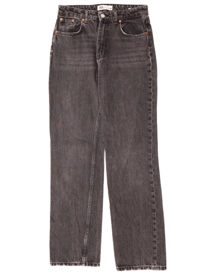 Zara Dame Straight Jeans EU 38 Small W28 L32 Grå