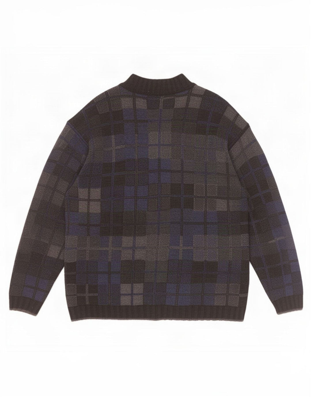 Mapier Herre Cardigan Sweater Stor Blå Geometrisk