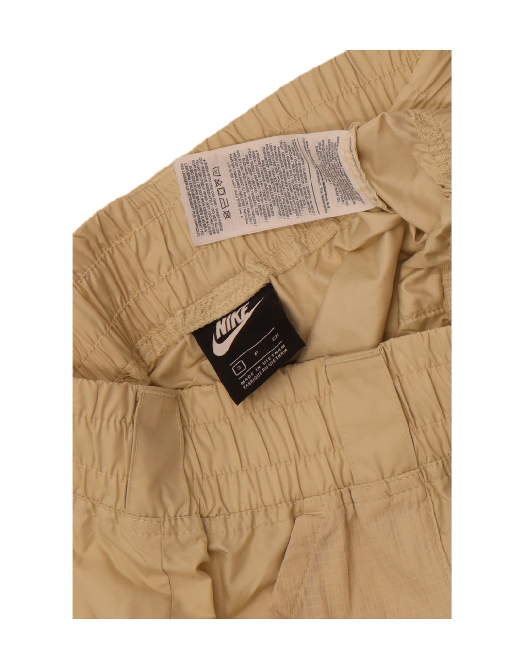 Nike Dame Grafiske Joggers Vandtætte Bukser UK 10 Small Beige Nylon