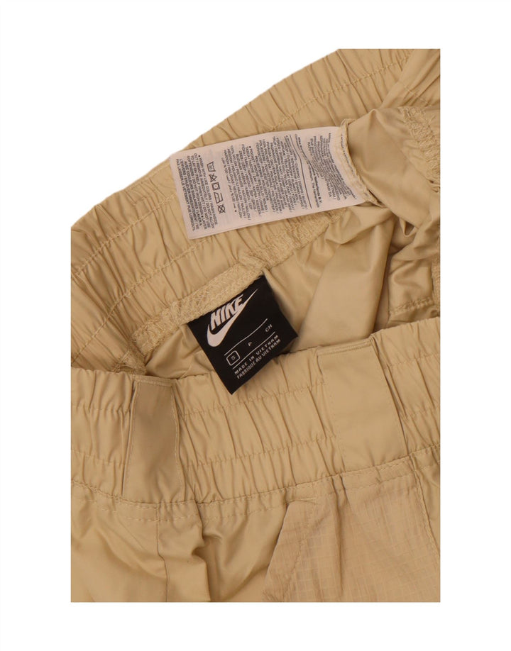 Nike Dame Grafiske Joggers Vandtætte Bukser UK 10 Small Beige Nylon