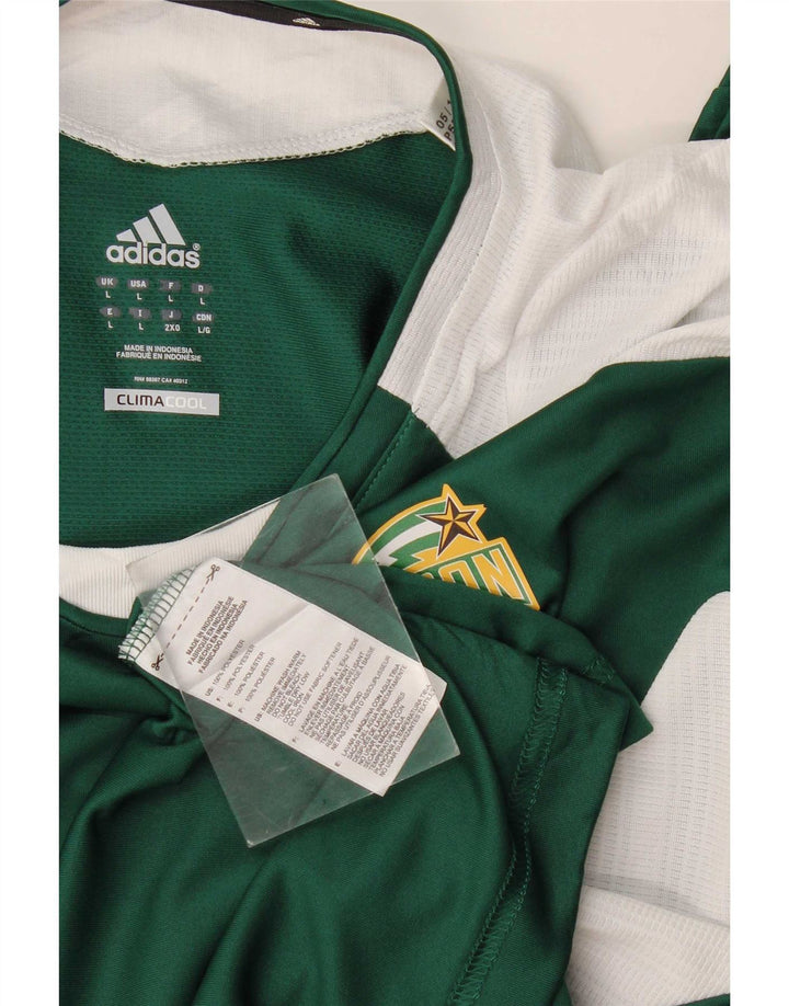 Adidas Herre Mason T-Shirt Top Stor Grøn Colourblock Polyester