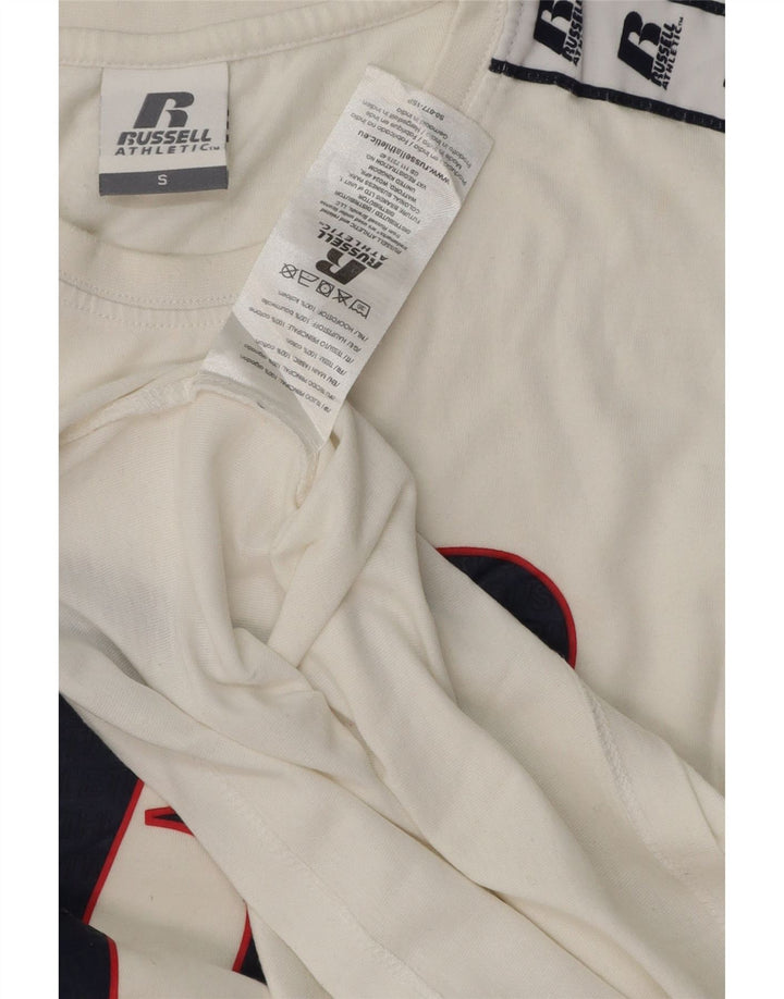 RUSSELL ATHLETIC Dame Grafisk T-Shirt Top Lille hvid bomuld