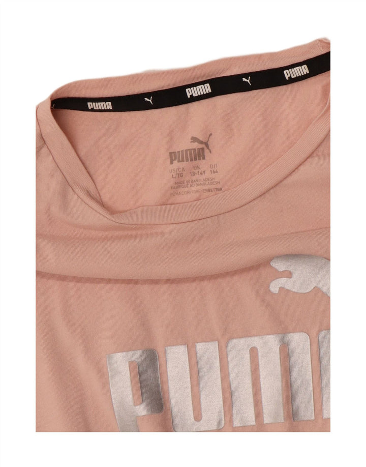 PUMA Piger Grafisk T-Shirt Top 13-14 år Pink