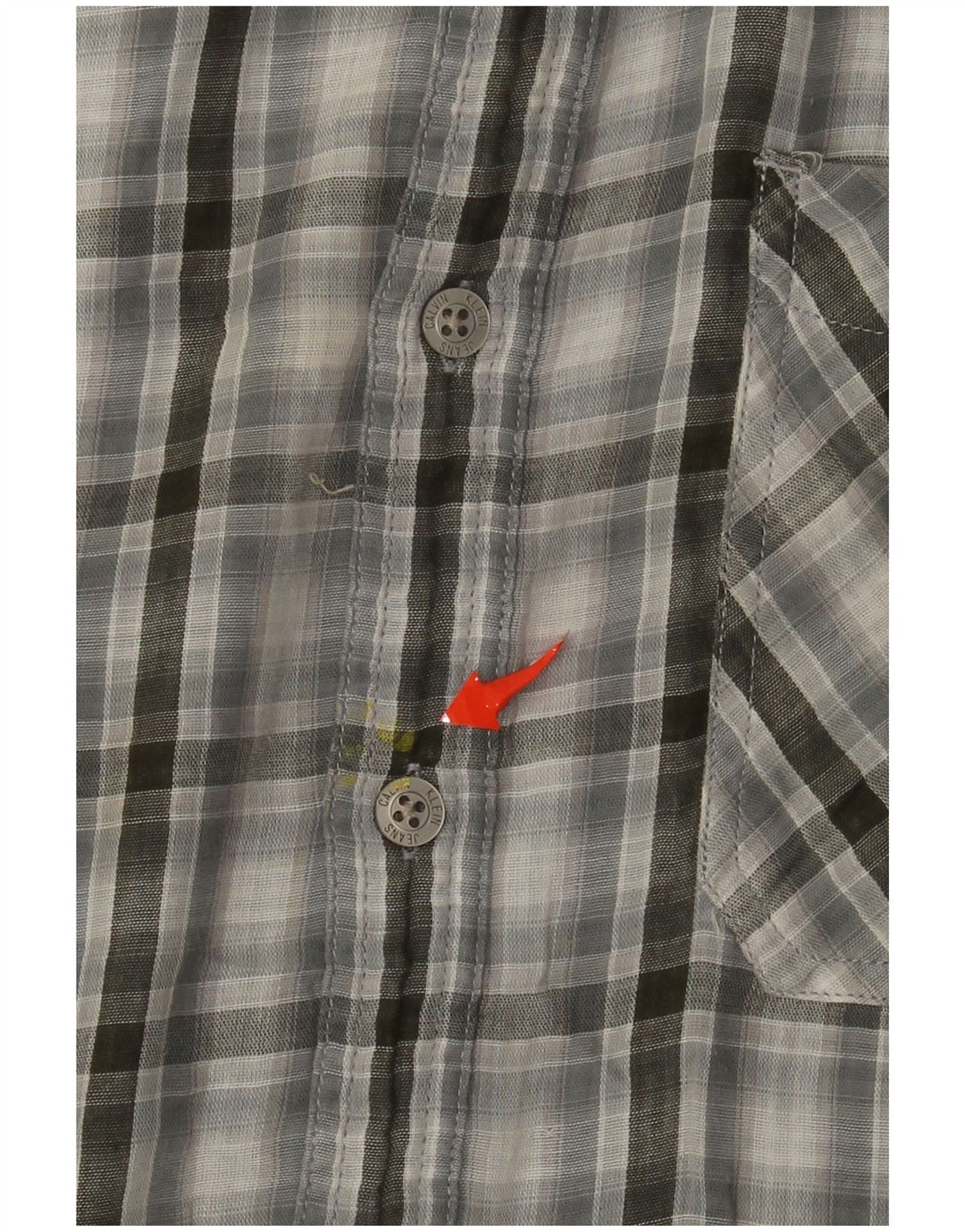 Calvin Klein Jeans Herre Military Shirt XL Grå ternet bomuld