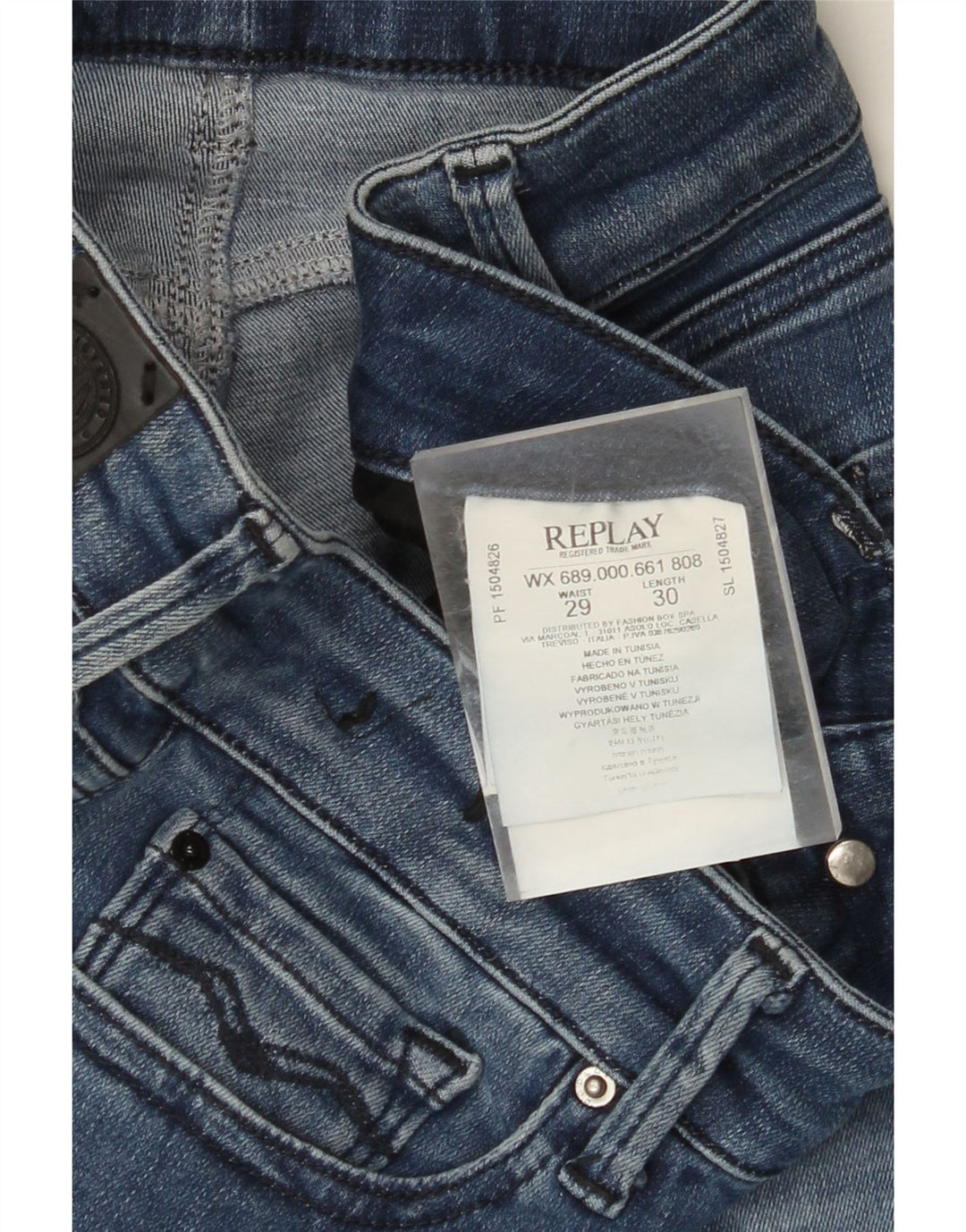 REPLAY Dame Luz Slim Jeans W29 L27 Blå Bomuld