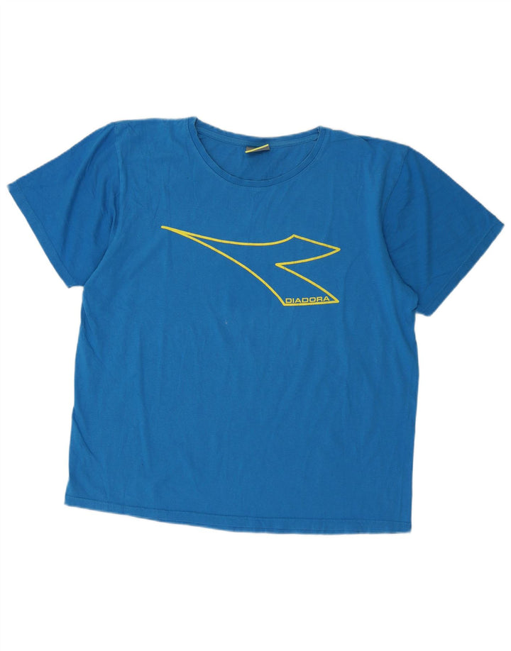 DIADORA Herre grafisk T-shirt Top XL Blå