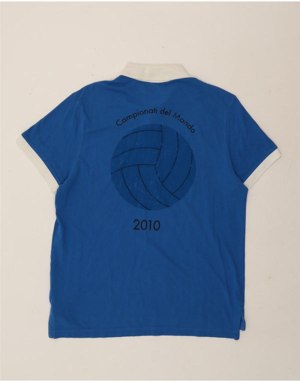 Lotto Herre grafisk poloshirt XL Blå Colourblock Bomuld