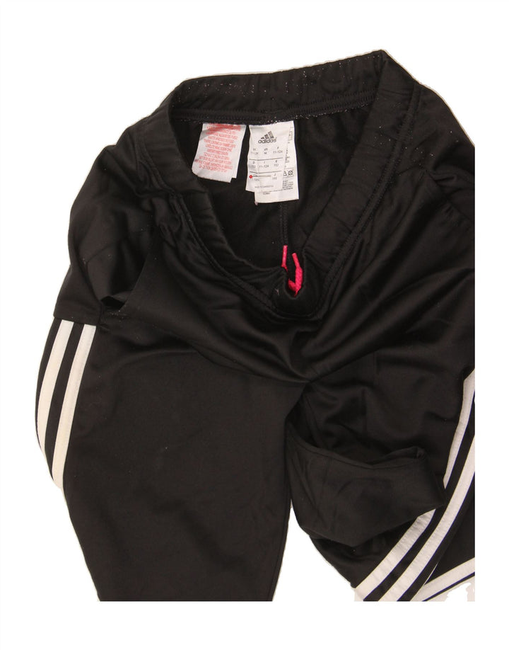 ADIDAS Girls Tracksuit Trousers 11-12 Years Black Polyester Vintage Adidas and Second-Hand Adidas from Messina Hembry 