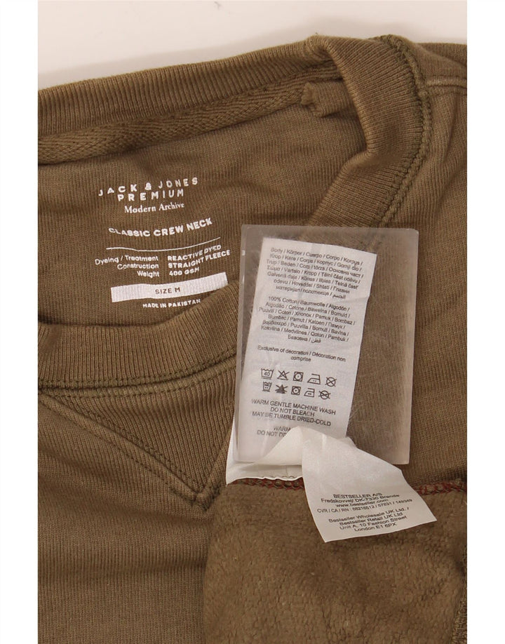 JACK & JONES Sweatshirt til mænd Medium Khaki Bomuld