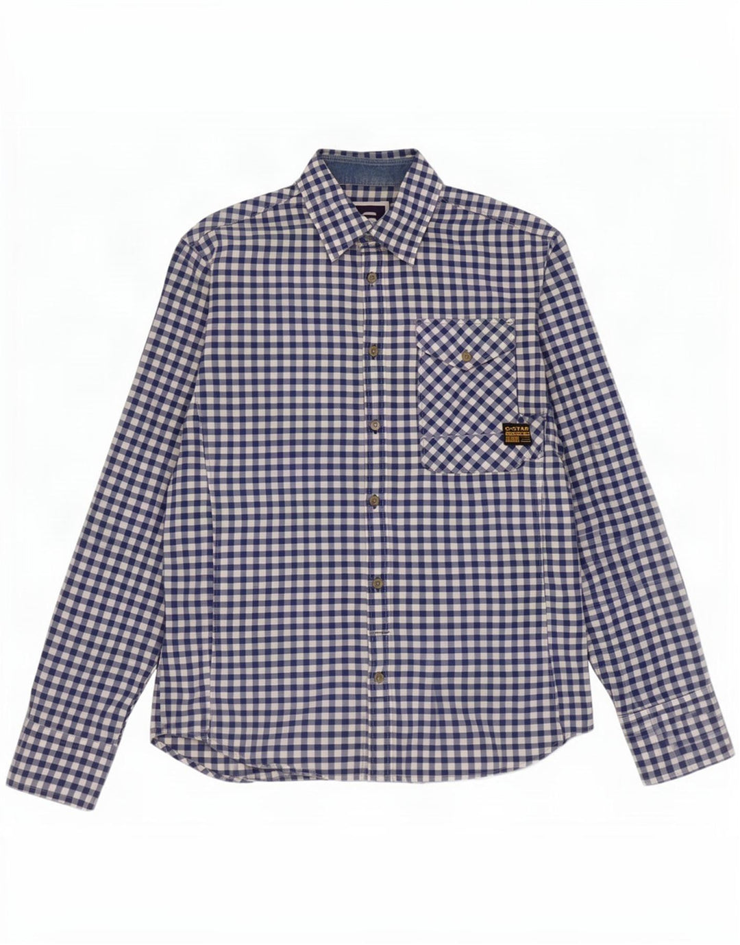 G-Star Herreskjorte Medium Blue Gingham Cotton
