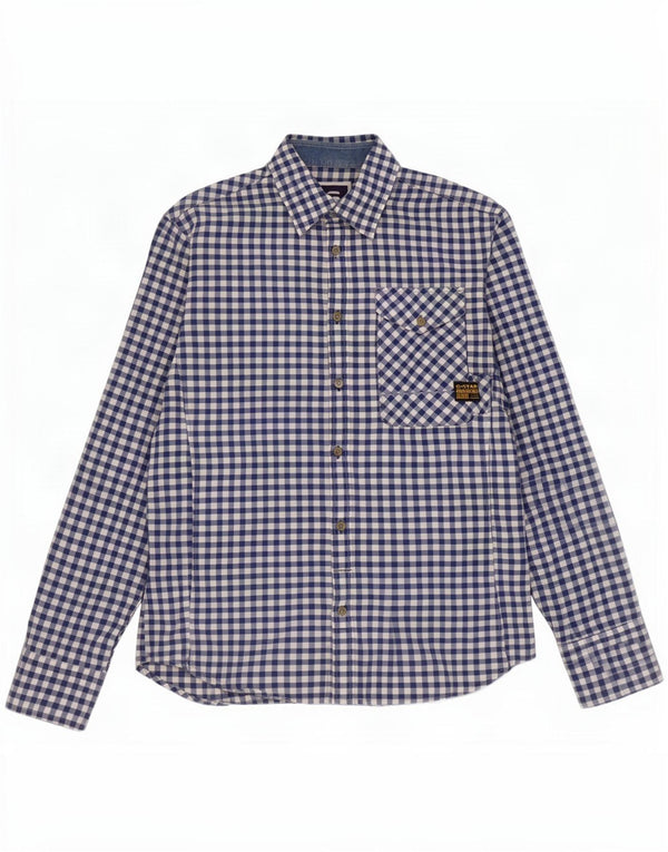 G-Star Herreskjorte Medium Blue Gingham Cotton