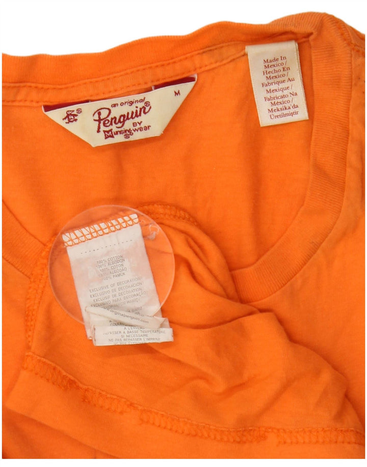 Penguin Herre grafisk T-shirt Top Medium Orange Bomuld