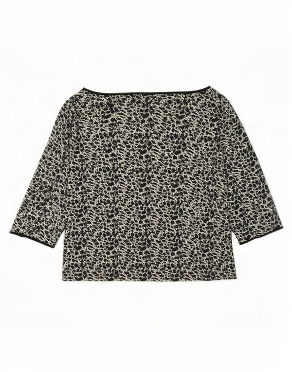 Perte by Krizia Dametop 3/4 ærmer UK 14 Medium White Animal Print