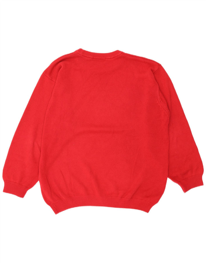 Marks & Spencer herre sweater med rund hals, stor rød bomuld