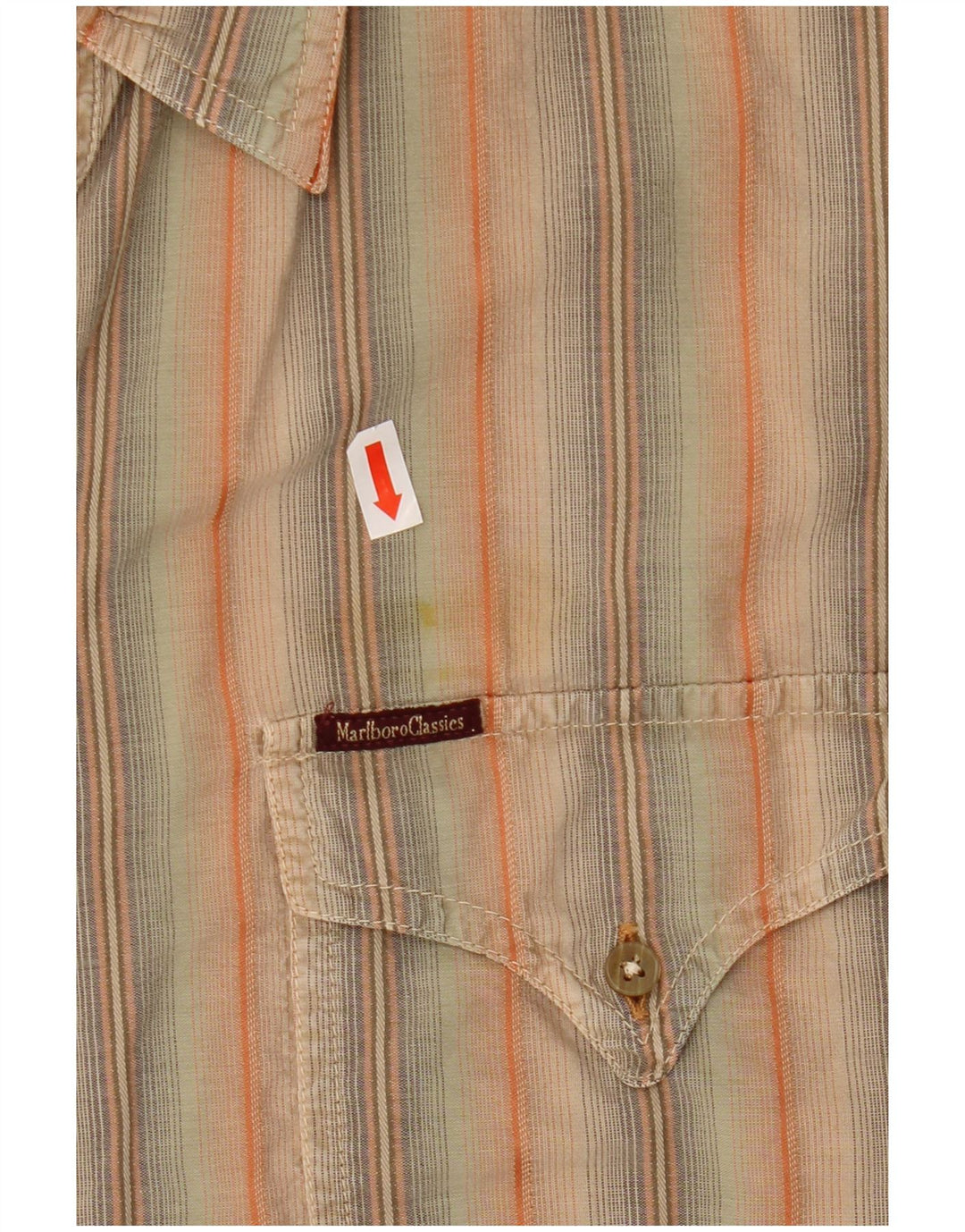MARLBORO CLASSICS Kortærmet herreskjorte 2XL flerfarvet stribet bomuld