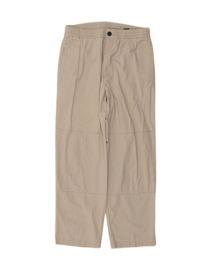 EDDIE BAUER Mens Straight Chino Trousers Medium W32 L28 Off White Cotton