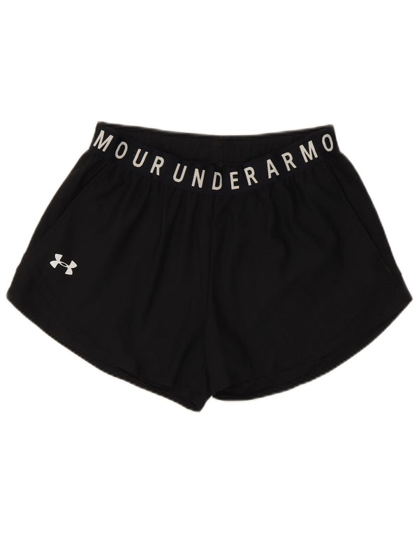 Under Armour Dame Heat Gear Graphic Sports Shorts UK 10 Small Black